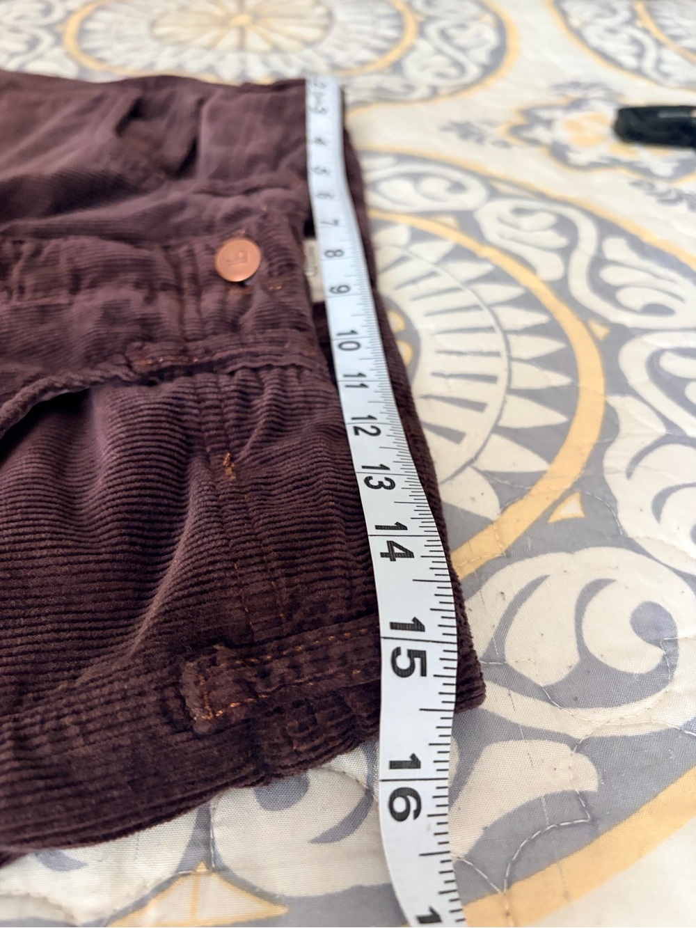 Pilcro Anthropologie Adi Corduroy Mid Rise Brown Flare Jeans, Size 28 - Picture 12 of 14